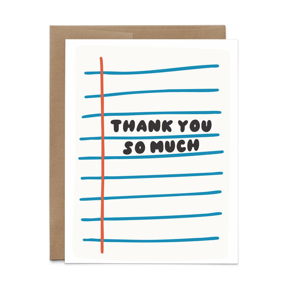 String Notebook Thank Thank You Notebook Paper Card – The Paper + Craft Pantry