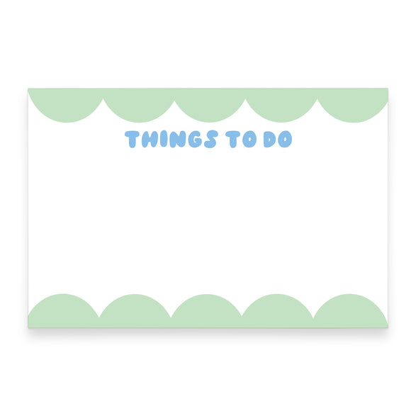Blue + Mint Things To Do Notepad