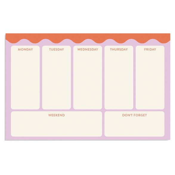 Weekly Notepad: Wavy Purple