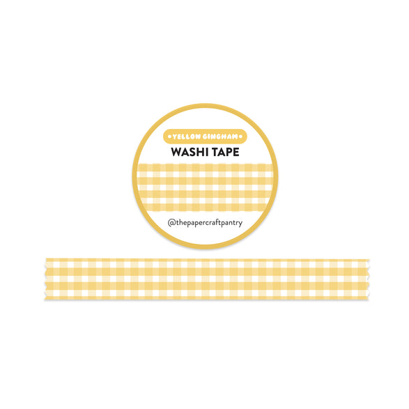 Yellow Gingham Washi Tape - 15mm