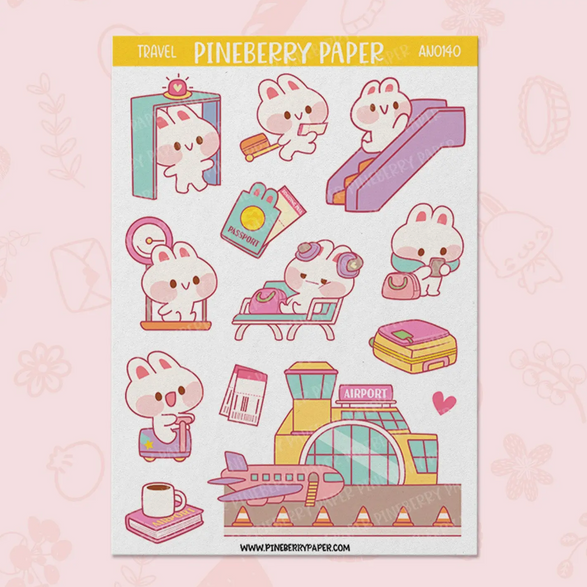 Airport Bunny Sticker Sheet