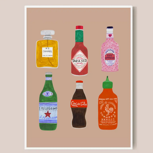 8.5x11.5 Art Print: Bottles