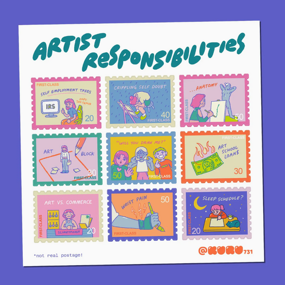 Artist Responsibilities Stamp Sticker Sheet