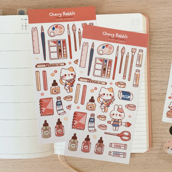 Art Supplies Sticker Sheet