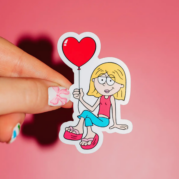 Heart Balloon Girl Sticker