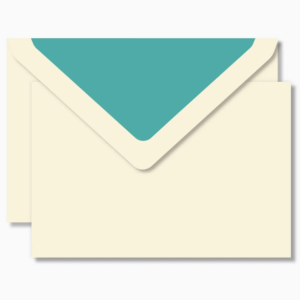 Crown Mill Notecard Set - Cream/Turquoise