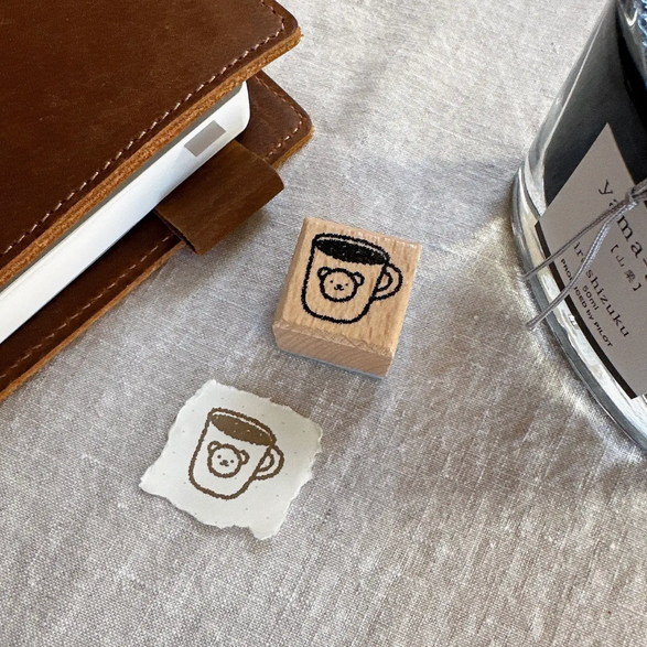 Bear Mug Wooden Stamp