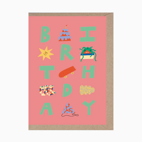 Pink Abstract Birthday