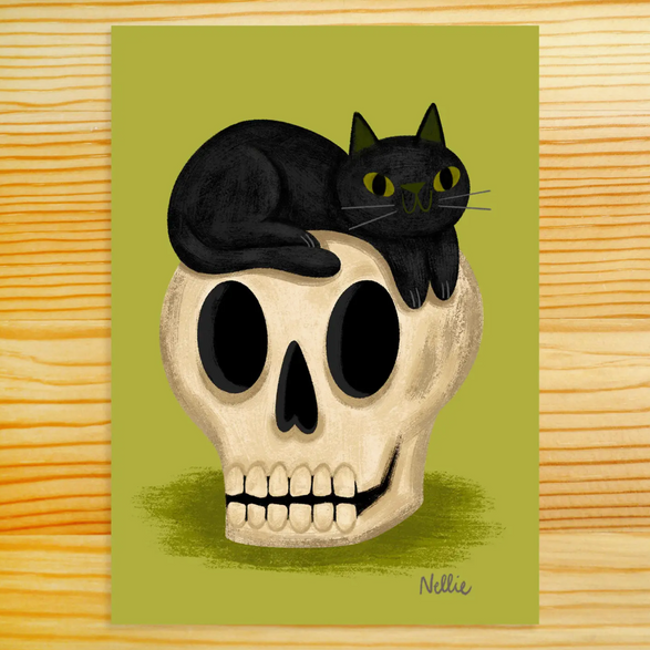 5x7 Art Print: Black Cat