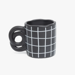 Black + White Grid Mug