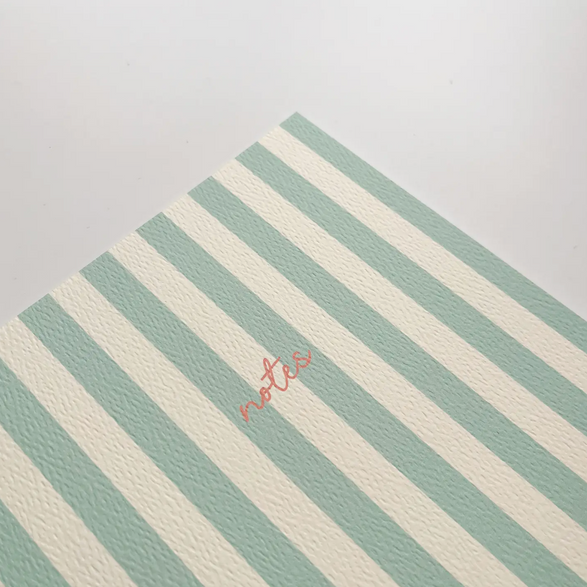 Blank Notebook: Mint Stripe