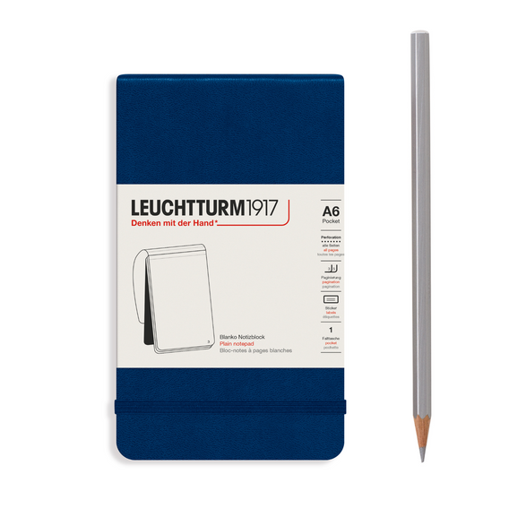 Leuchtturm Blank Reporter Notebook: Navy (A6)