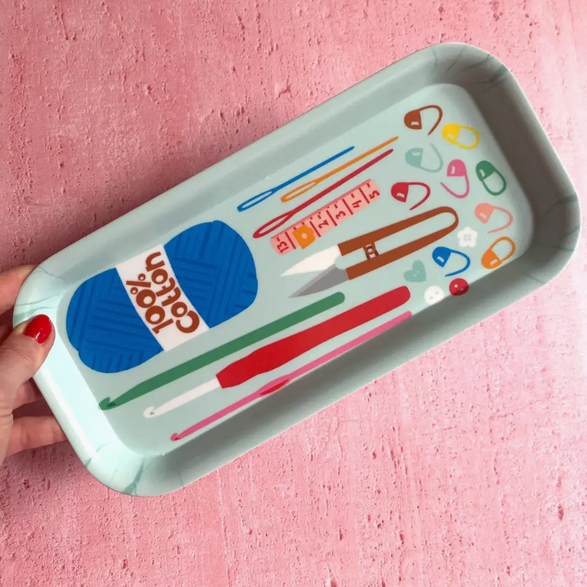 Blue Crochet Trinket Dish