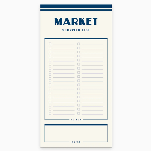 Blue Market Shopping List Notepad