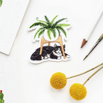 Cat and Fern Sticker