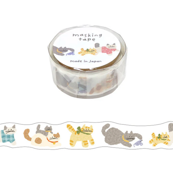 Cat Hokkori Washi Tape (18mm)
