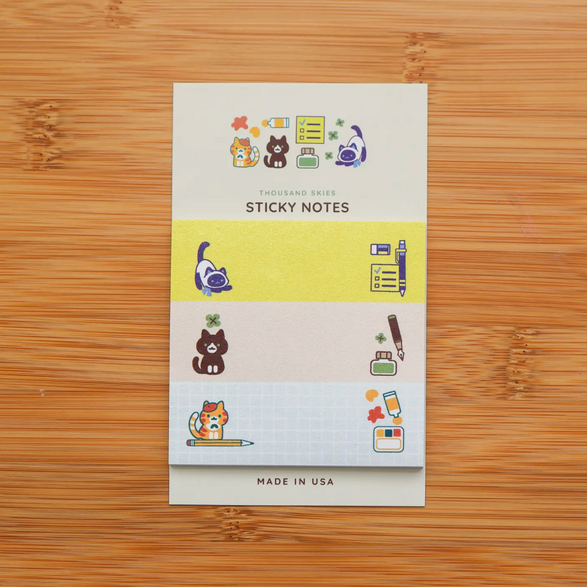 Stationery Cats Sticky Notes