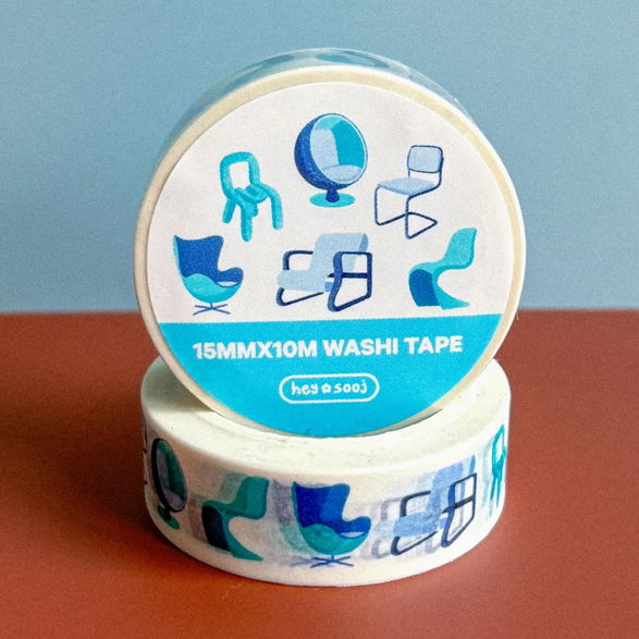 Blue Chairs Washi Tape (15mm)