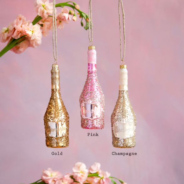 Champagne Bottle Ornament - 3 options