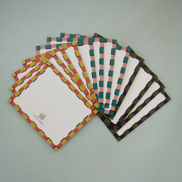 Checkered Border Cards - Set of 12