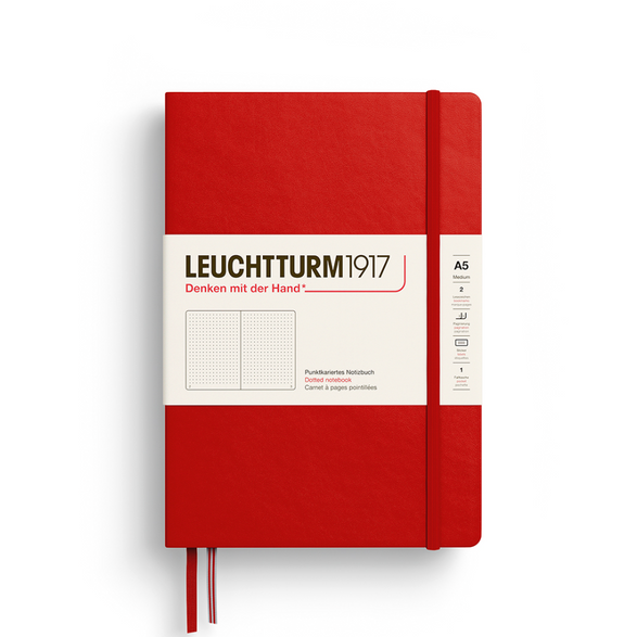 Leuchtturm Dot Grid Notebook: Cherry Red (A5)