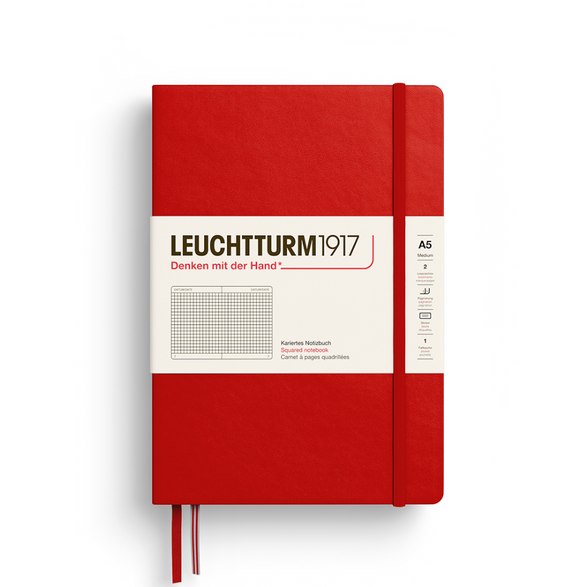 Leuchtturm Graph Notebook: Cherry Red (A5)