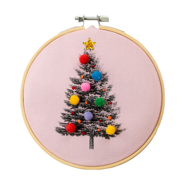 Cross Stitch Kit: Christmas Tree (Pink)