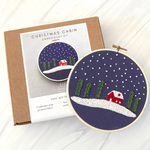 Embroidery Kit: Christmas Cabin