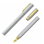 Civilization Fountain Pen - Moai Silver