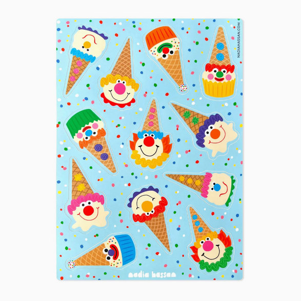 Clown Cones Sticker Sheet