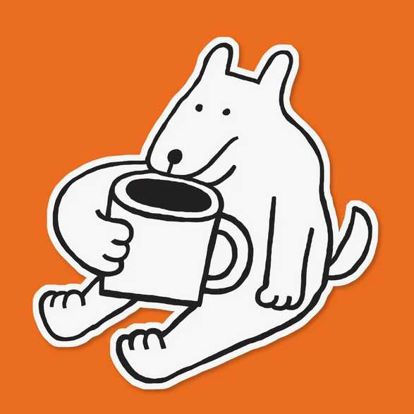 Coffee Dog Sticker