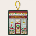 Coffee Shop Embroidered Ornament