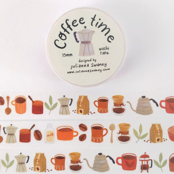 Coffee Time Washi Tape (15mm)