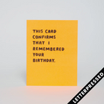 Confirmed Birthday