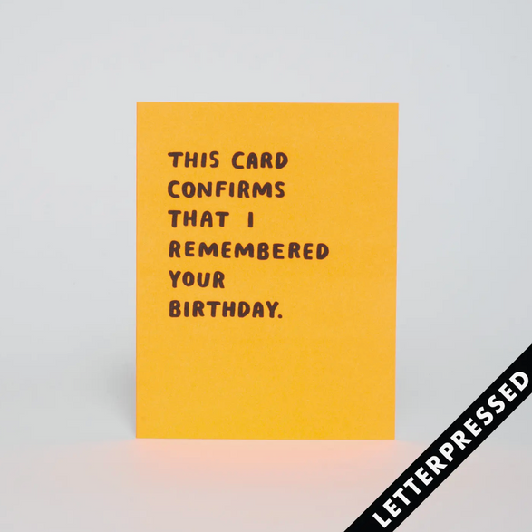 Confirmed Birthday