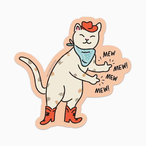 Cowboy Kitty Sticker