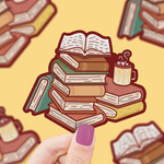 Cozy Book Stack Sticker