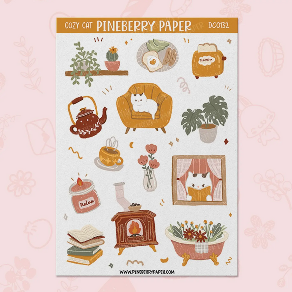 Cozy Cat Sticker Sheet