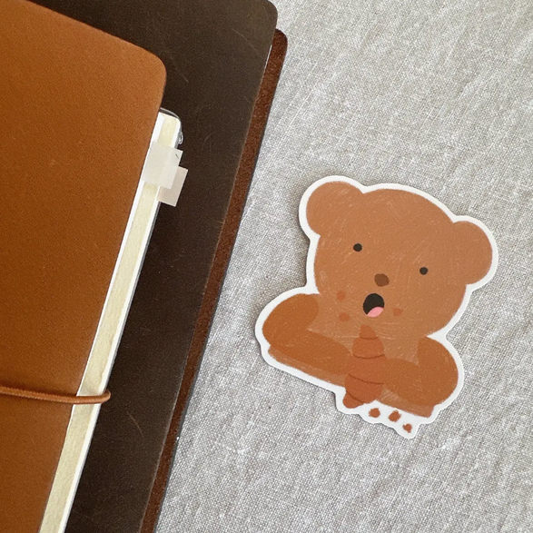 Croissant Crumb Bear Notebook Sticker