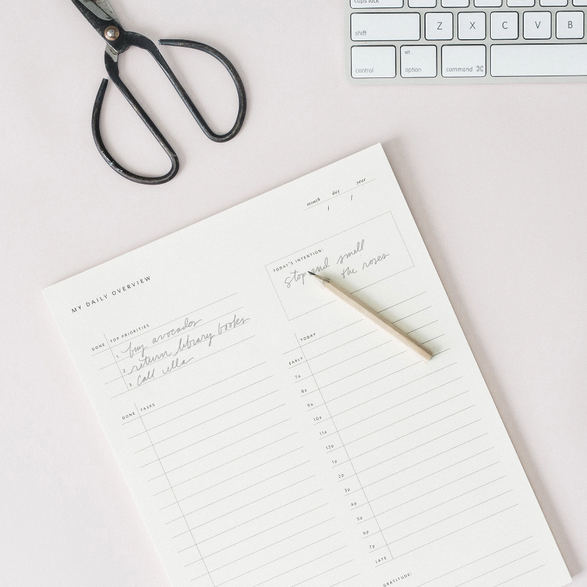 Daily Overview Minimal Notepad – The Paper + Craft Pantry