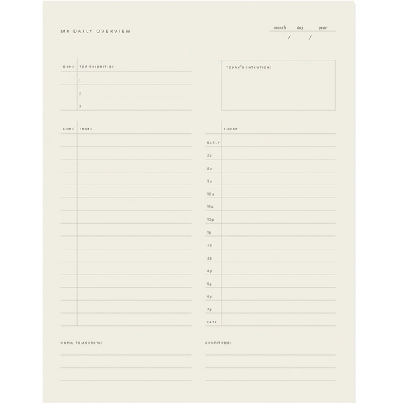 Daily Overview Minimal Notepad