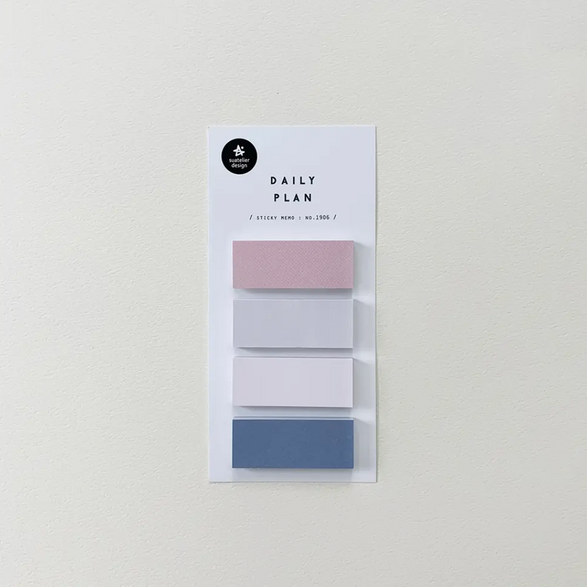 Pink + Grey + Blue Sticky Notes - Set of 4