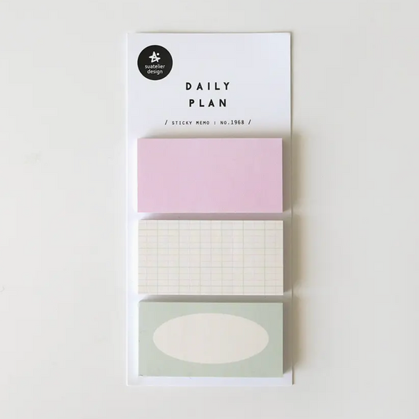 Pink Pastel Sticky Notes - Set of 3