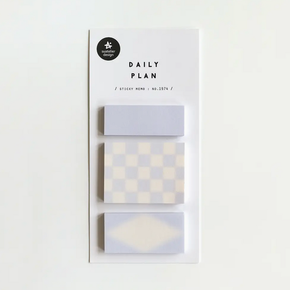 Blue Abstract Sticky Notes - Set of 3