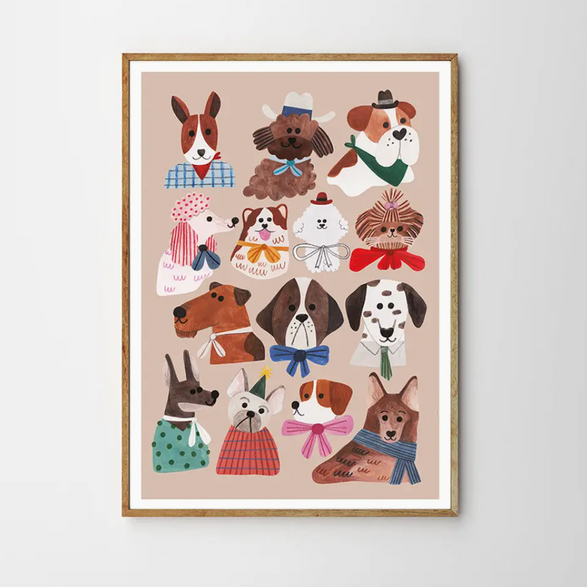 8.5x11.5 Art Print: Doggies