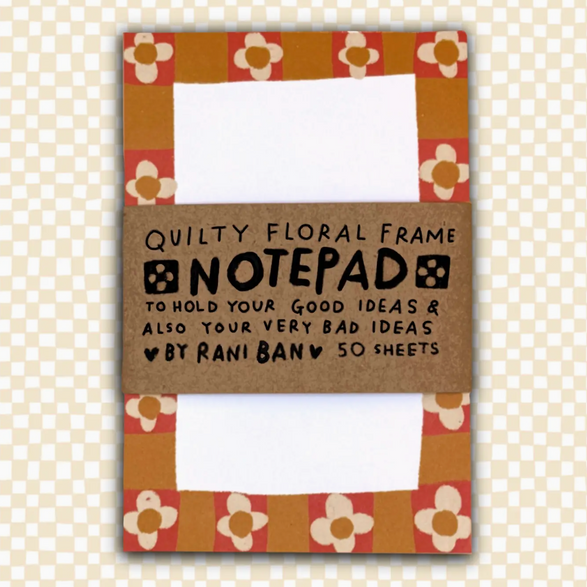 Floral Checkered Notepad