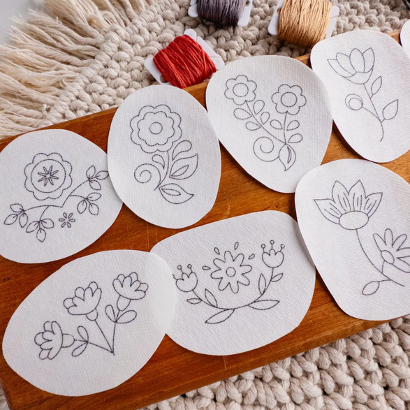 Folk Flowers Embroidery Design Pack