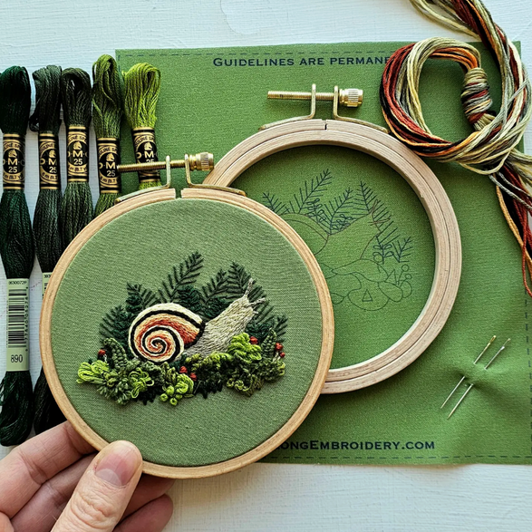 Embroidery Kit: Forest Snail