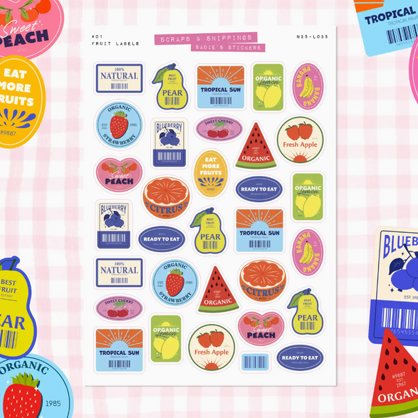 Fresh Fruit Sticker Sheet