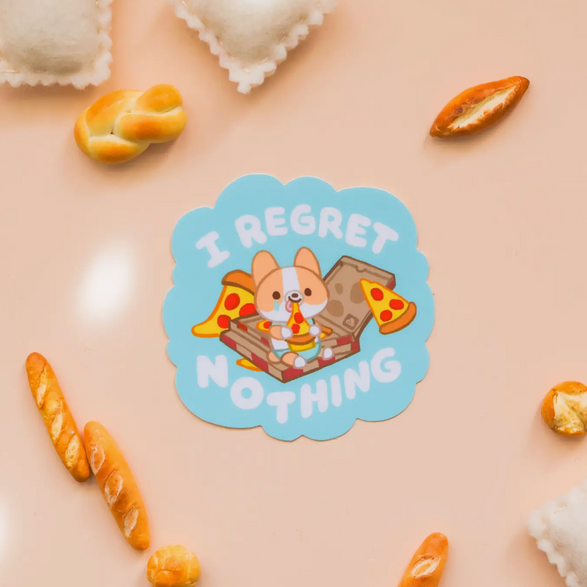 Regret Nothing Corgi Sticker